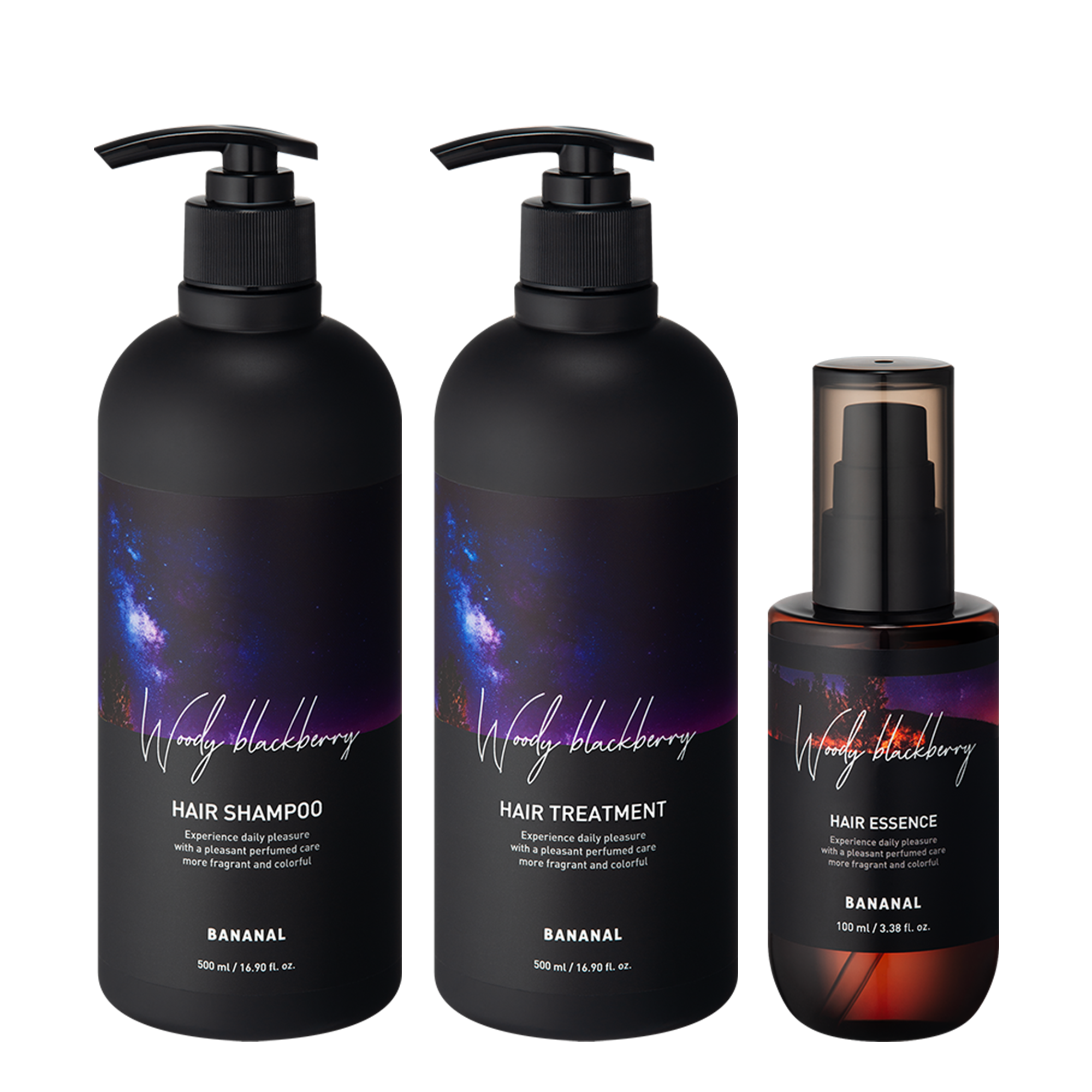 Perfumed Hair Routine Set - Woody Blackberry (3 pc)