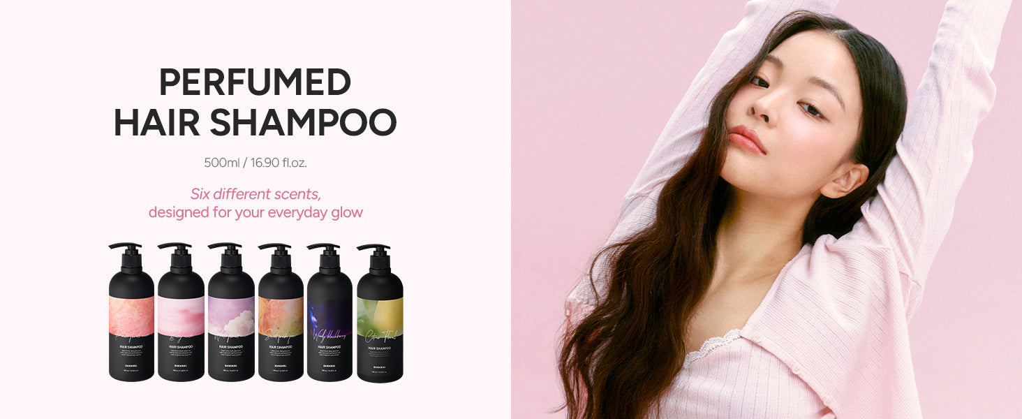 BANANAL Perfumed Hair Shampoo, 500 ml, shown in all six signature scents