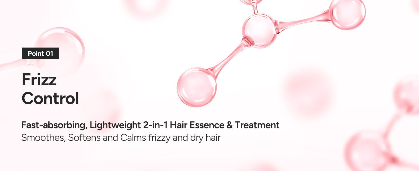 Point 01 Frizz Control — a fast-absorbing, lightweight 2-in-1 hair essence and treatment that smooths, softens and calms frizzy, dry hair